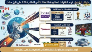تردد القنوات المفتوحة الناقلة لكأس العالم 2026 على نايل سات