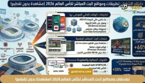 تطبيقات ومواقع البث المباشر لكأس العالم 2026 (مشاهدة بدون تقطيع)