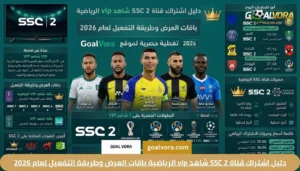 دليل اشتراك قناة SSC 2 شاهد vip الرياضية باقات العرض وطريقة التفعيل لعام 2026
