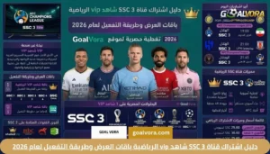 دليل اشتراك قناة SSC 3 شاهد vip الرياضية باقات العرض وطريقة التفعيل لعام 2026
