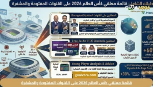 قائمة معلقي كأس العالم 2026 على القنوات المفتوحة والمشفرة