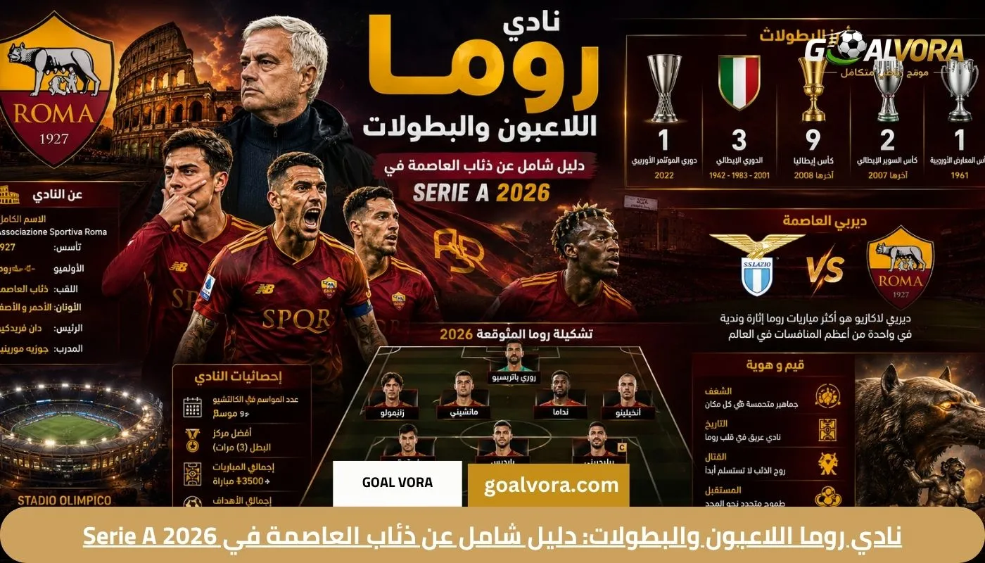 نادي روما اللاعبون والبطولات: دليل شامل عن ذئاب العاصمة في Serie A 2026