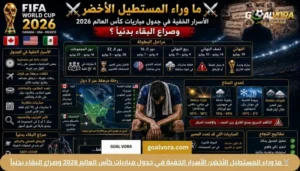 ⚔️ ما وراء المستطيل الأخضر: الأسرار الخفية في جدول مباريات كأس العالم 2026 وصراع البقاء بدنياً